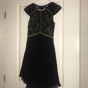 Flare black lace dress